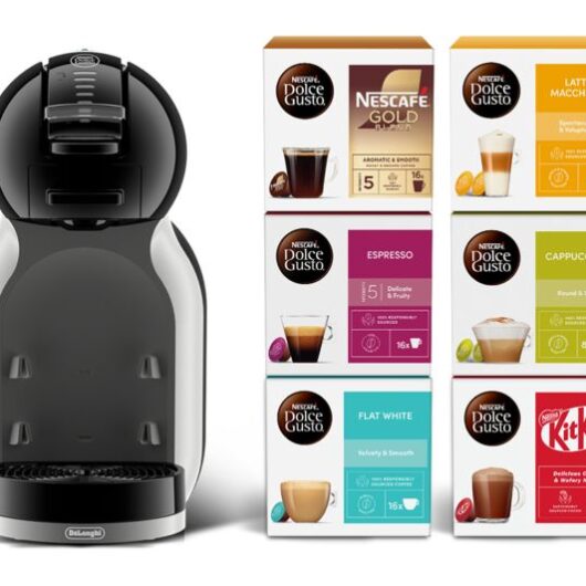 DOLCE GUSTO by De'Longhi Mini Me Pod EDG155.BG Coffee Machine Starter Kit - Grey & Black