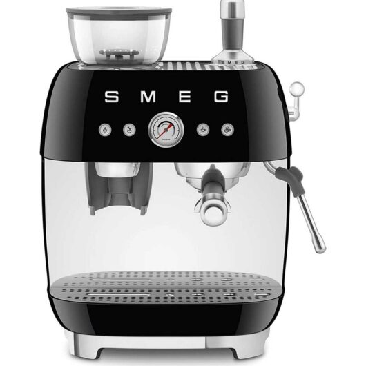 Smeg Espresso Coffee Machine With Grinder Black