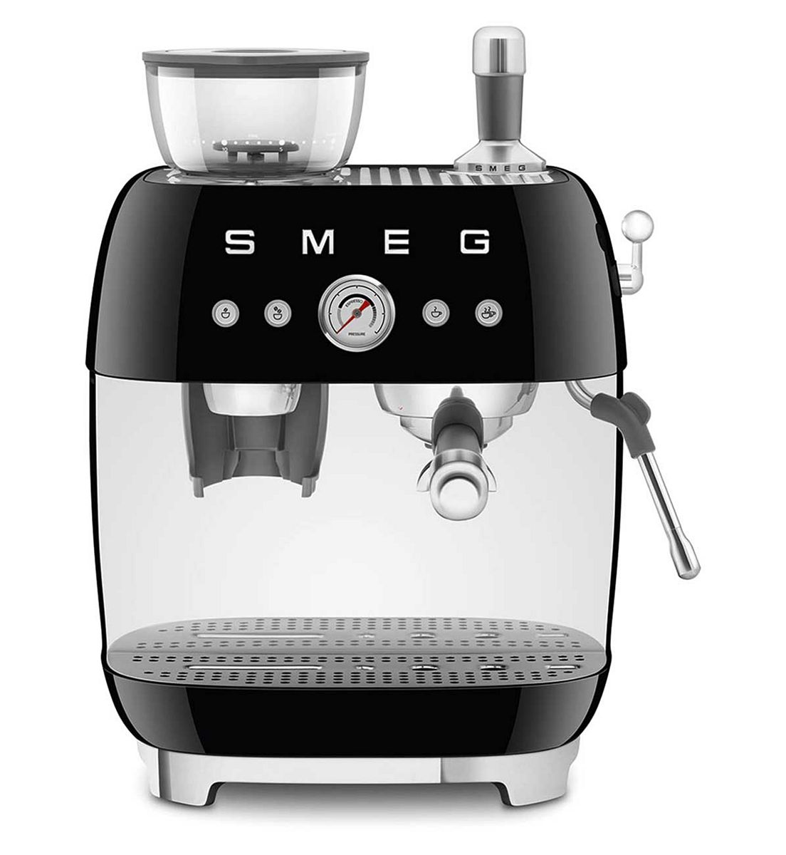 Smeg Espresso Coffee Machine With Grinder Black