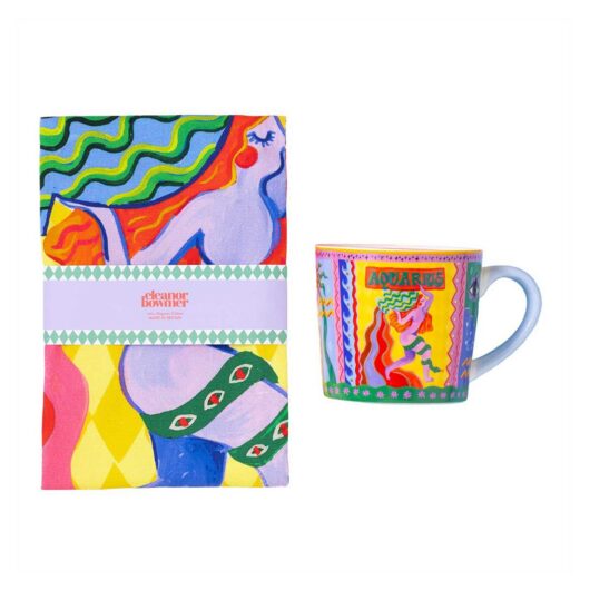 Eleanor Bowmer Aquarius Zodiac Mug & Tea Towel Set