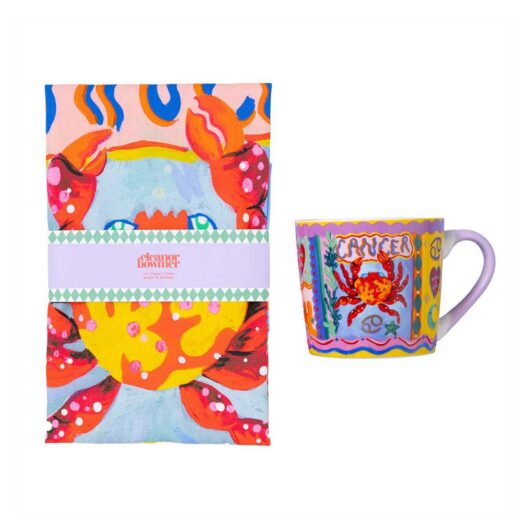 Eleanor Bowmer Cancer Zodiac Mug & Tea Towel Set