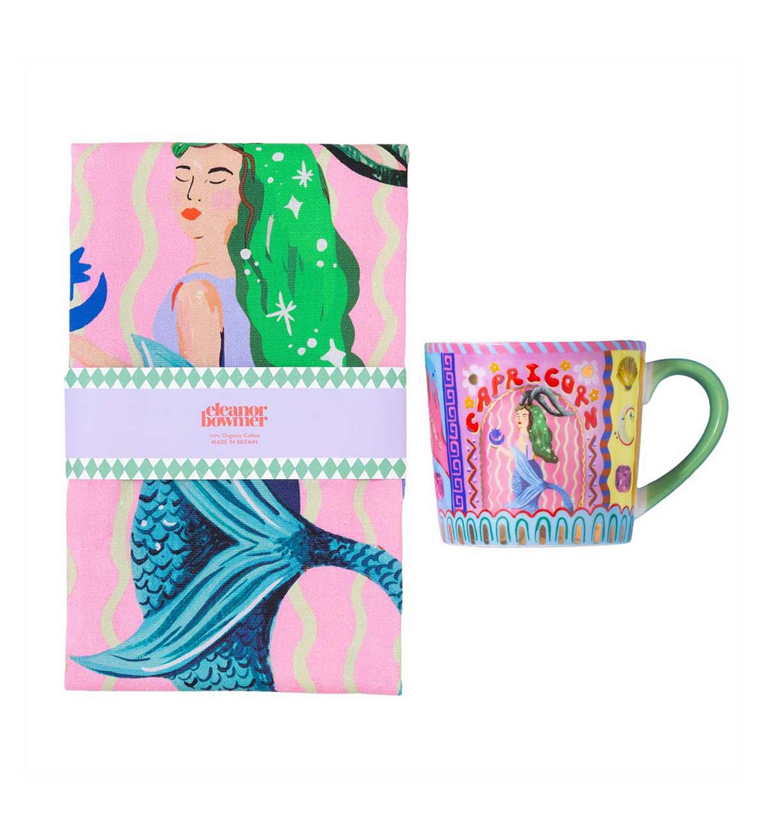 Eleanor Bowmer Capricorn Zodiac Mug & Tea Towel Set