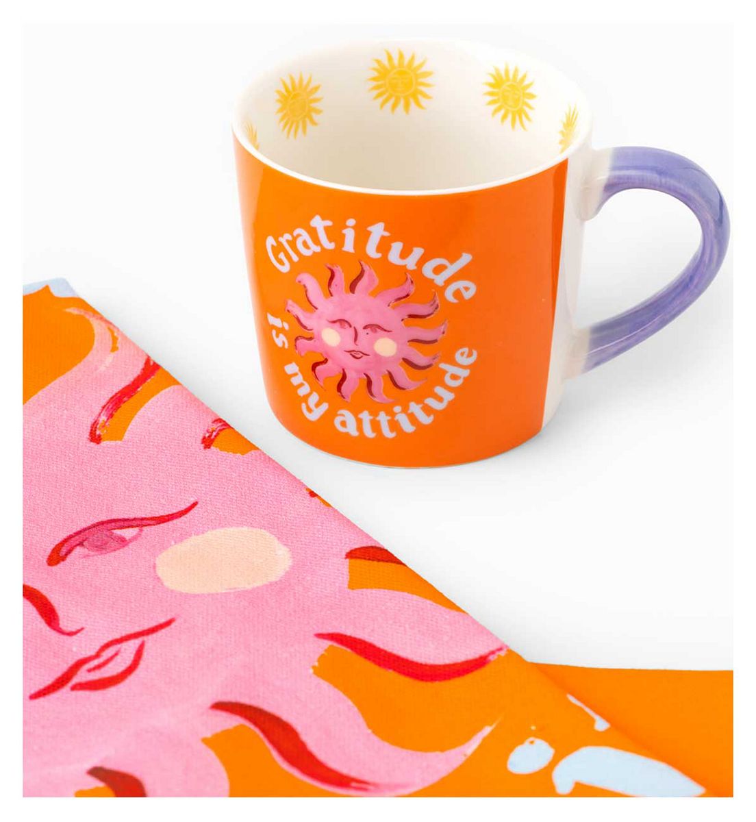 Eleanor Bowmer Gratitude Is My Attitude Mug & Tea Towel Set